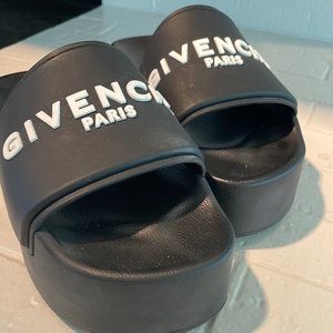 Givenchy black platform slides 36
